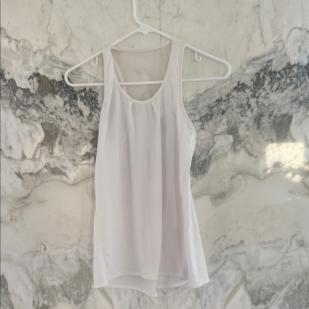 Lucky in Love White Mesh Tank Top